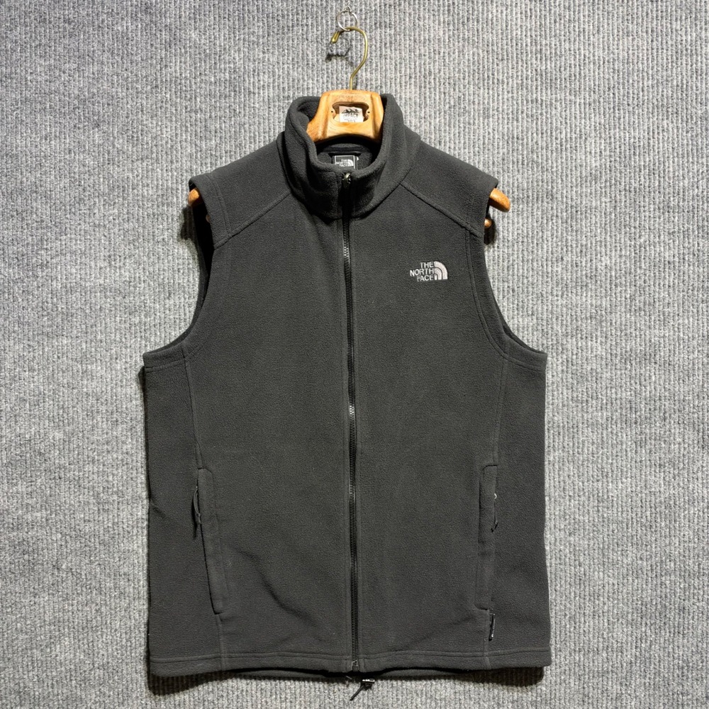 The North Face Fleece Vest Mens L Gray Full Zip Mock Neck Gorpcore Sleeveless
